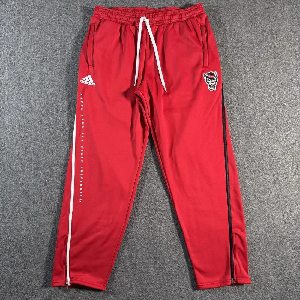 NC State Wolfpack Pants Mens Large Player Issued Red College Basketball Adidas